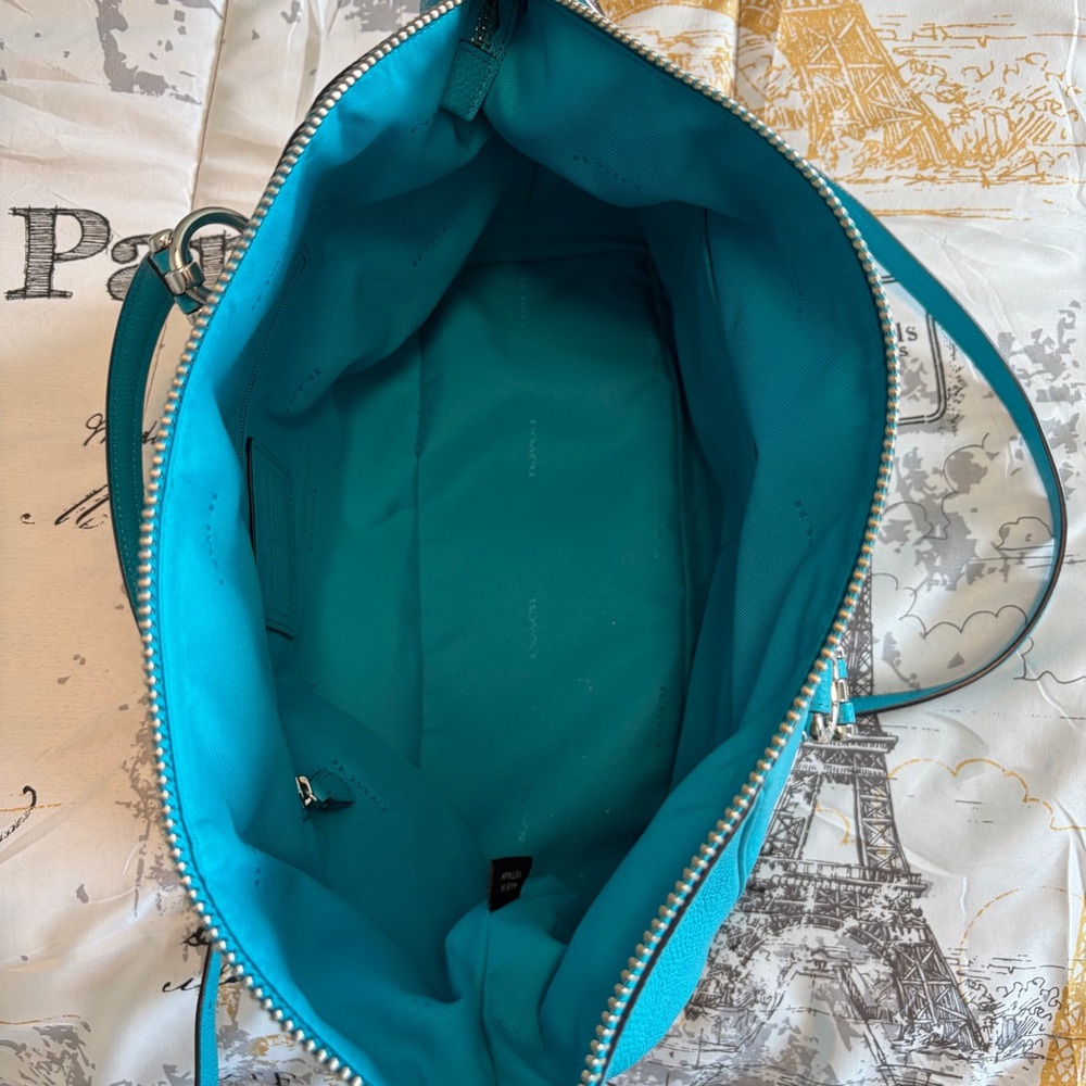 NWT Coach Pebble Primrose Satchel in Turquoise - Picture 6 of 11